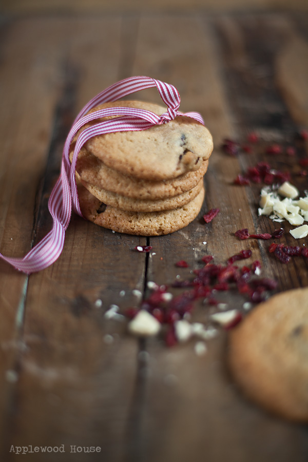 Cranberry-Cookies mit weisser Schokolade, köstliche Weihnachtsplätzchen mit Cranberries